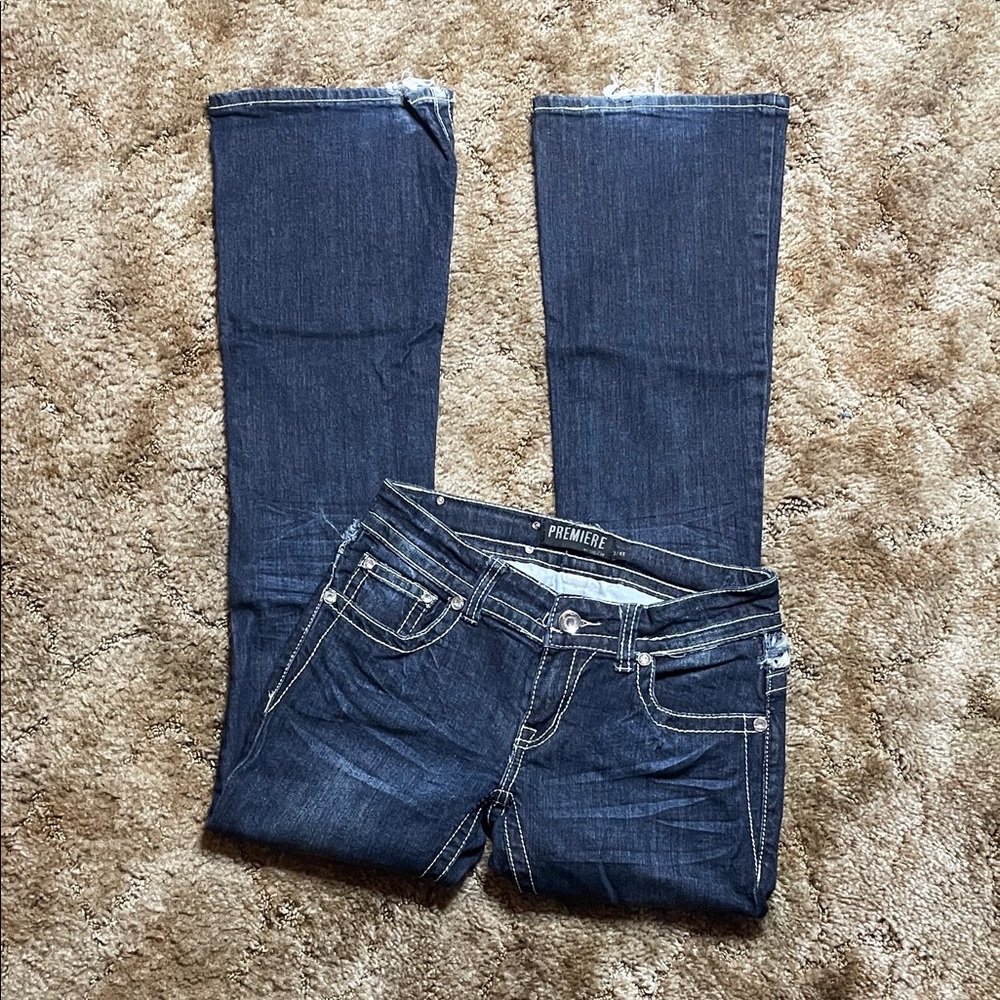 Premiere By Rue 21 Y2K Bedazzled Y2K Bootcut Jean Size 3/4